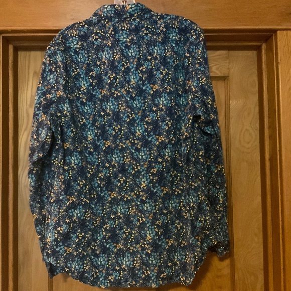 Paisley & Gray Slim Fit XXL 19 flowers & leaves buttons/long sleeved dress shirt - Picture 3 of 4